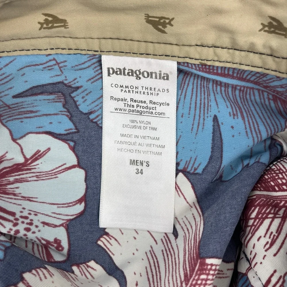 Patagonia Wavefarer Board Shorts Mens 34 Blue Floral 8